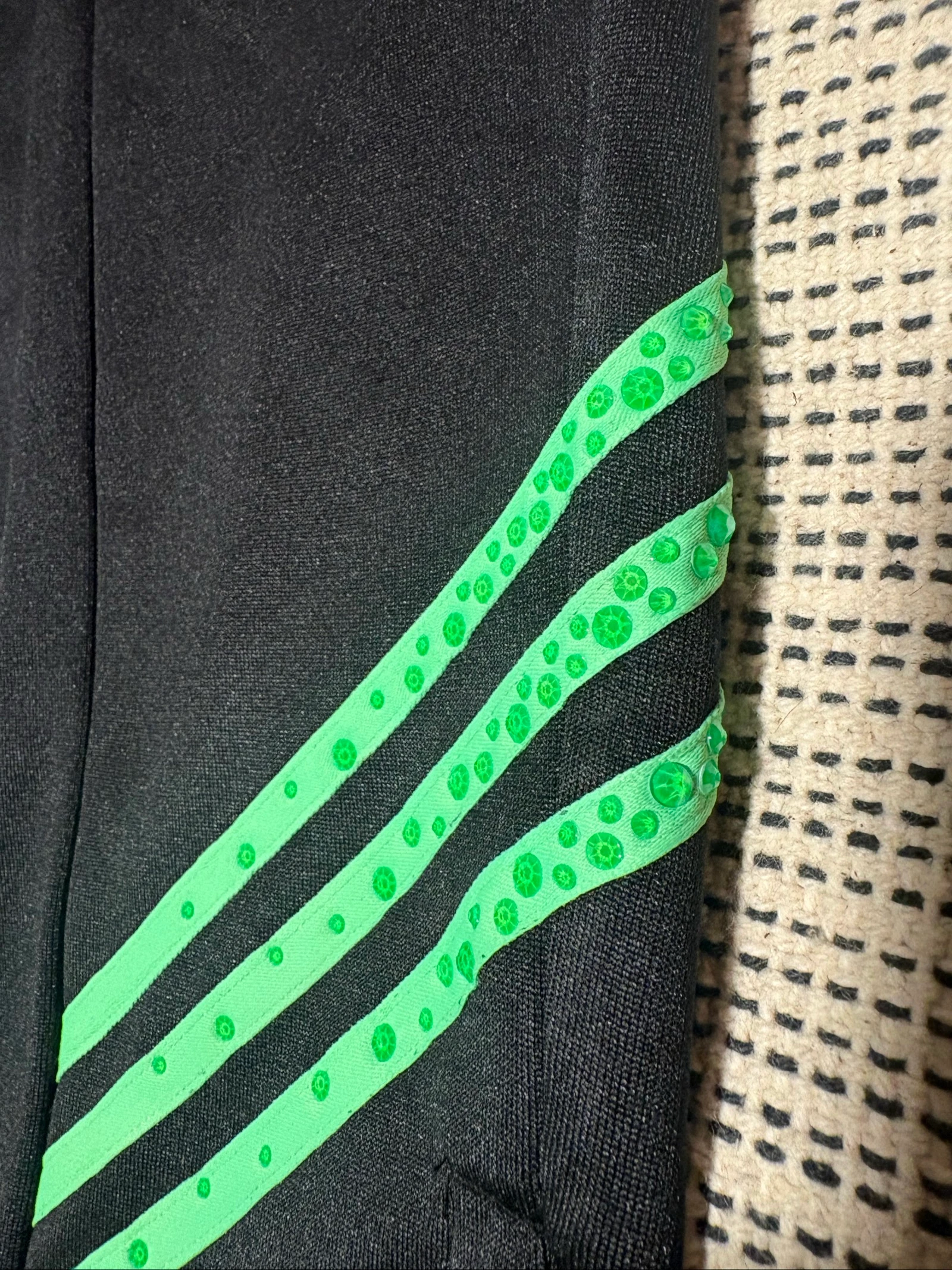 adidas originals x swarovski track pant 2xl black green crystal rhinestone joggers – photo 7